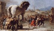 TIEPOLO, Giovanni Domenico The Building of the Trojan Horse The Procession of the Trojan Horse into Troy china oil painting reproduction